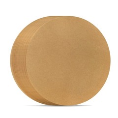 DISSKNIC 8 Inch Parchment Paper Rounds, 100PCS Unbleached 8in-100ps, Brown