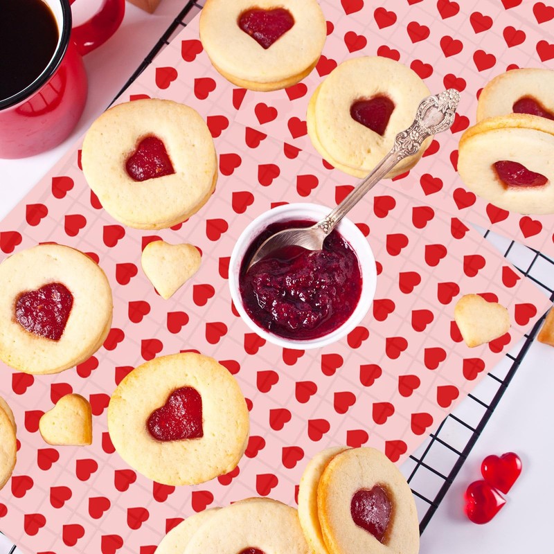 150 Sheet Valentine's Day Heart Wax Paper Pink Red Love Food Wrapping Tissue Pap gallery