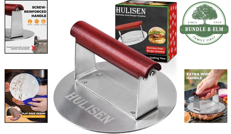Stainless Steel Burger Press with Extra Wide Handle for Flat Top Griddle gallery