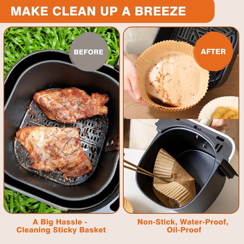 Air Fryer Liners Disposable - 50 PCS 8 Inch 8inch Round, Natural gallery