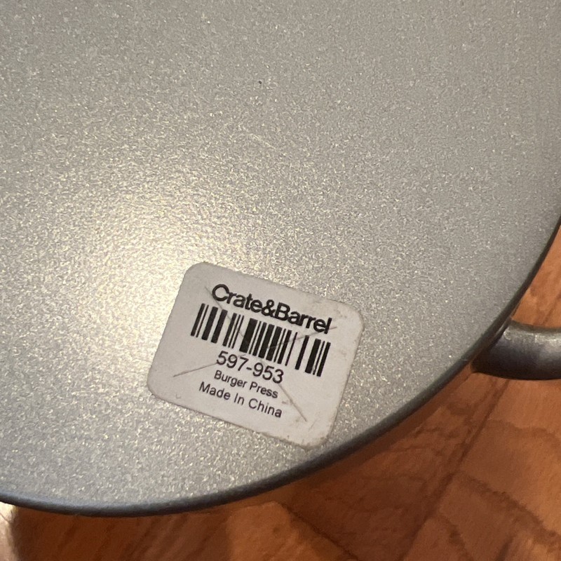 Brand New Crate And Barrel Burger Press - With Stickers And Never Used! (#T2) gallery