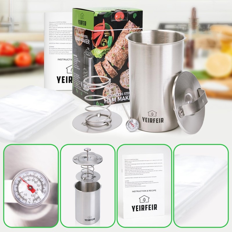 Meat Press for Deli Meats & Ham - 304 Stainless Steel Food-Grade Hamburger an... gallery