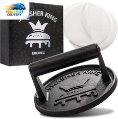 ™ – Premium Cast Iron Smash Burger Press Incl. 25 Pcs of Patty Paper, Burger Sma