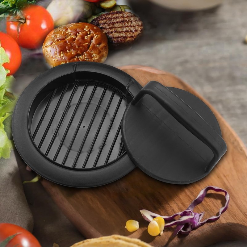HiempTru Burger Press Patty Maker, Round Non-Stick Stuffed 1 PC, Black gallery