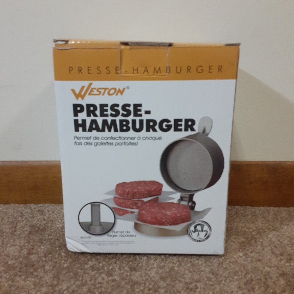 Weston Hamburger Press Makes 4 1/2" Single Patty Adjustable Non-Stick Heavy-Duty