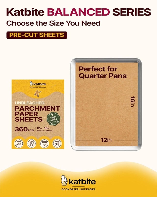 Katbite Parchment Paper Sheets 360 PCS, 12x16 Inch 360 Pcs, Brown gallery