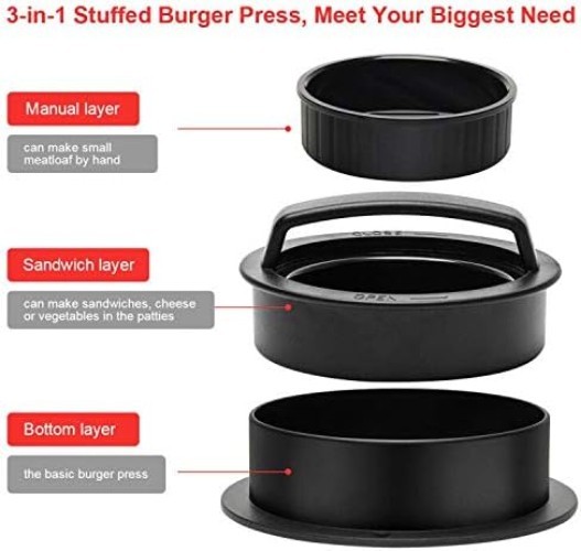 Versatile 3-in-1 Burger Press: Create Perfect Patties & Sliders Easily! gallery