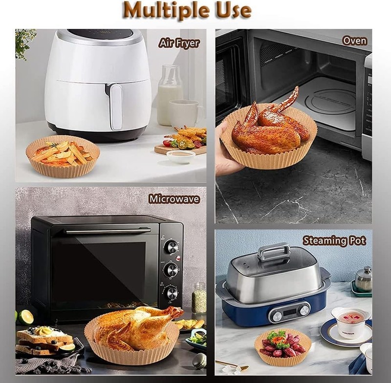 100PCS Air Fryer Disposable Paper Liner, 6.3 Inch Parchment 6.3x6.3 inches gallery