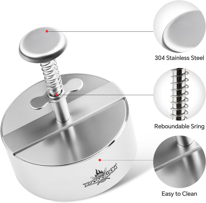 Hamburger press patty maker,304 Stainless Steel Burger Press, Non-Stick Patty-Ma gallery