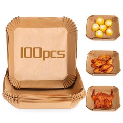 Palksky Air Fryer Paper Liners Disposable – 100Pcs small, 100PCS-6.3inch