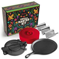 Uno Casa Tortilla Master Kit – Tortilla Press 8 Inch with 10.5 IN Comal Pan, …