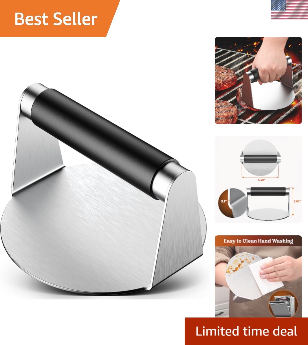 5.5 Inch Non-Stick Smash Burger Press - Perfect for Bacon and Sausage Cooking gallery