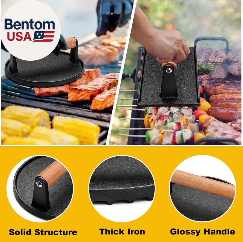 Burger Press, Smash Burger Press for Blackstone Griddle, Heavy Duty Cast Iron ro gallery