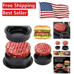 Easy Clean 3 in 1 Burger Press – Craft Mini Sliders & Jumbo Patties Effortlessly