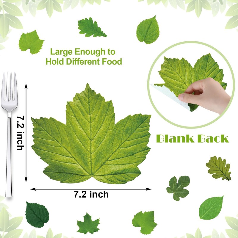 Tenceur 150 Pcs Parchment Paper Leaves 7.2 in Spring Large, Green gallery