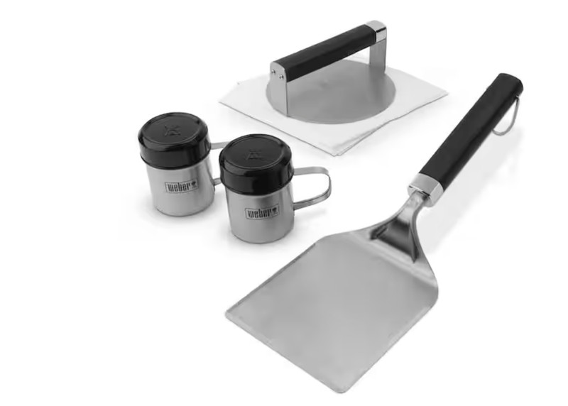 Weber Smashed Burger Set - burger press, patty paper, wide spatula, 2 spice shak gallery