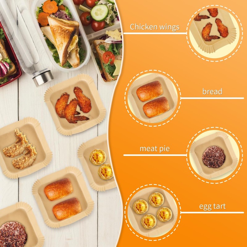 Air Fryer Liners Disposable 100PCs One Size, Square gallery