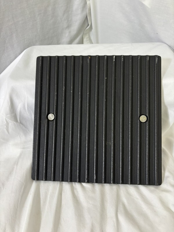Pampered Chef Cast Iron Grill Press #2875 8 1/2" Square Hamburgers Bacon gallery