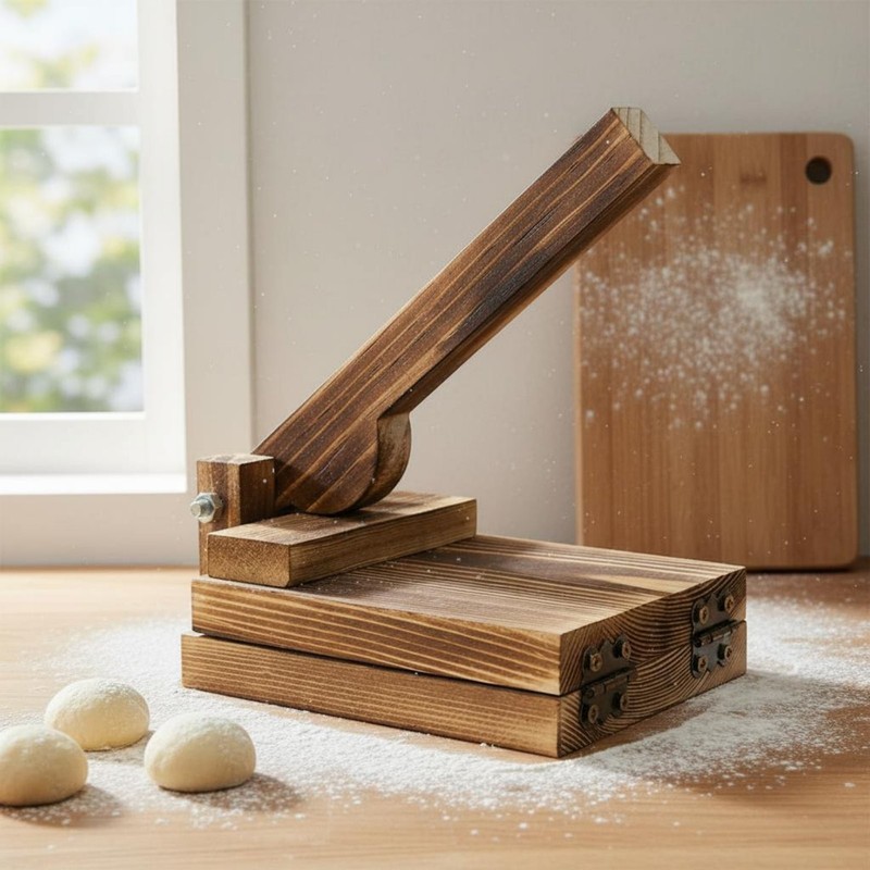 Hardwood Wood Dumpling Skin Press Easy to Clean Wooden Dumpling Wrapper Press gallery