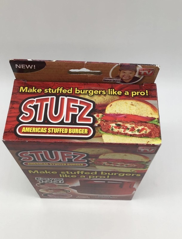 NIB STUFZ Burger Stuffer Hamburger Maker Stuffed Patty Press BBQ As Seen On TV! gallery