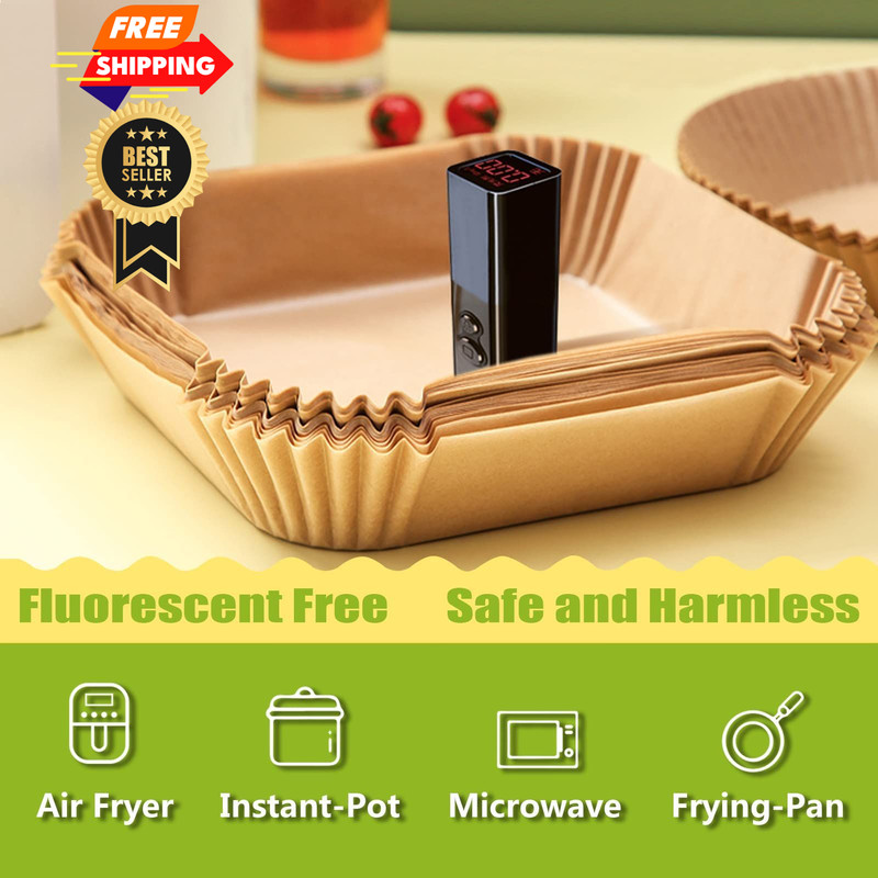 Air Fryer Liners 10 Inch, Square Airfryer Square-10inch-150pcs, wood color gallery