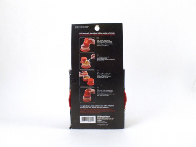 Brand New Cook Stuffed Burger Press Adjustable Size BBQ Beef Patty Red Plastic gallery