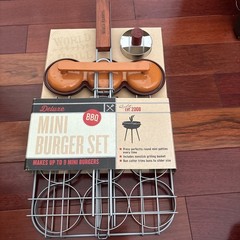 World Market Deluxe Mini Burger Set Mini/Slider 3-Hole Non-Stick Press 2.25″