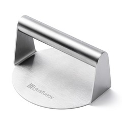 Stainless Steel Burger Press 5.5″ Round Flat Smasher Non Stick for Griddle BBQ