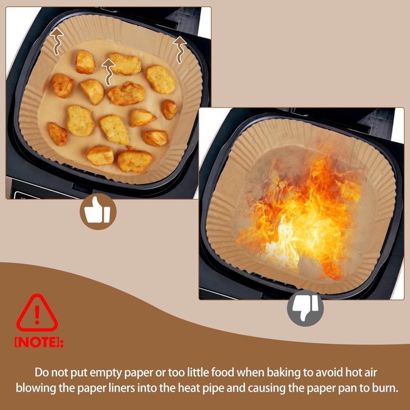 Air Fryer Disposable Paper Liner for 9IN-Square-125pcs, 9IN-Square-125pcs gallery