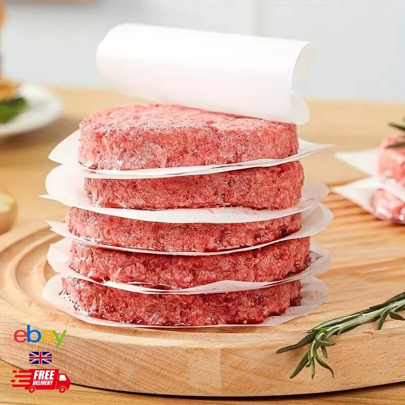 100pcs Non-Stick Hamburger Paper Sheets Burger Press Oil Paper Baking Cookies