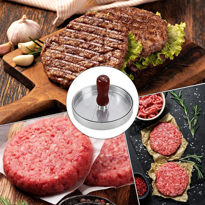 Hamburger Patty Maker Grill Press Large Round Burger Metal Mould Cooking Tool gallery