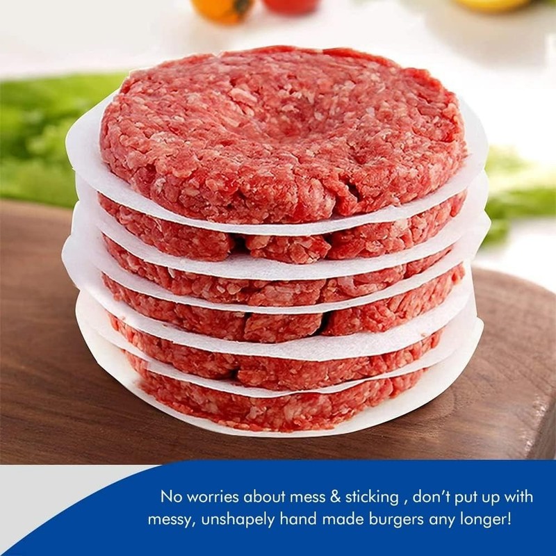 500 Pcs Non-Stick Burger Patty Paper Hamburger Parchment Papers for Press gallery