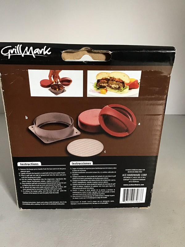 GRILL MARK STUFFED BURGER PRESS MODEL 8392078 New gallery