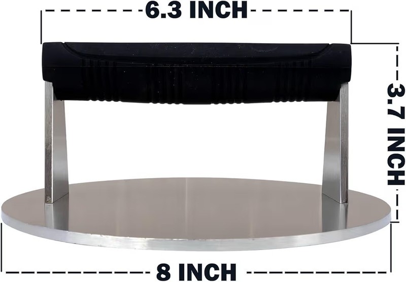 Stainless Steel Burger Smasher 3.25 LB-8 Inch Steak Weight For All Meats gallery