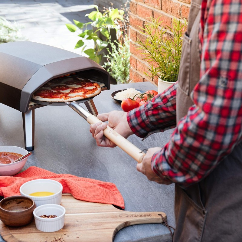 Chef Pomodoro Aluminum Turning Pizza Peel with Detachable Wood Handle for Eas... gallery
