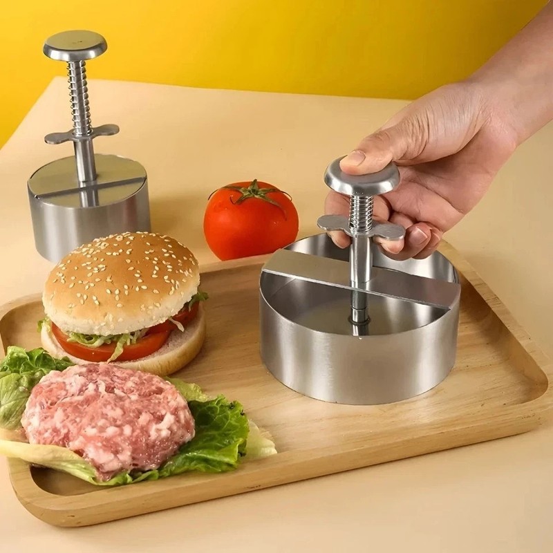 Hamburger Meat Press Patty Maker 304 Stainless Steel round Non-Stick Thickness A gallery