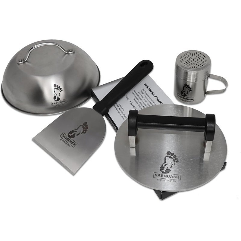 Heavy Duty Stainless Steel Burger Press 8 Inch Smashing Power Easy Clean Handle gallery