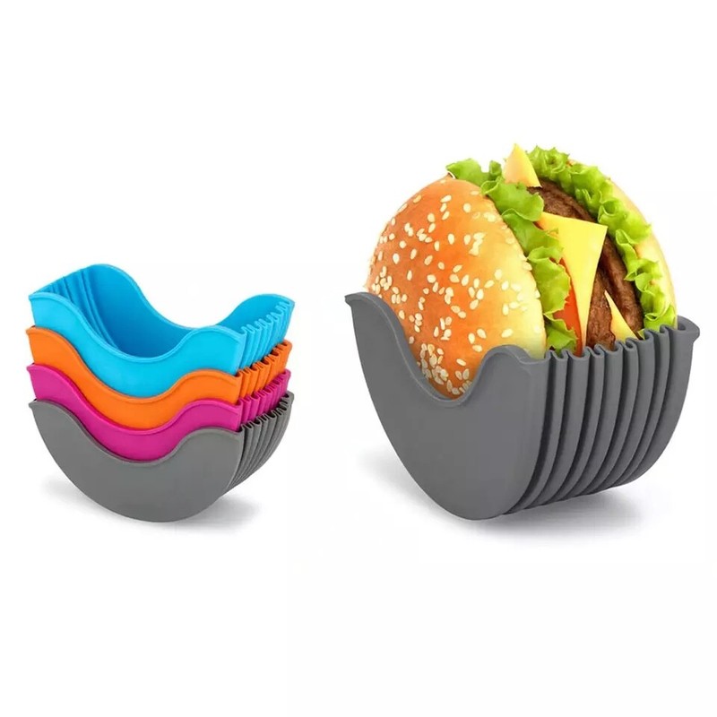 1 Piece Burger Buddy Box Hamburger Silicone Shell Hygienic Reusable Holder gallery
