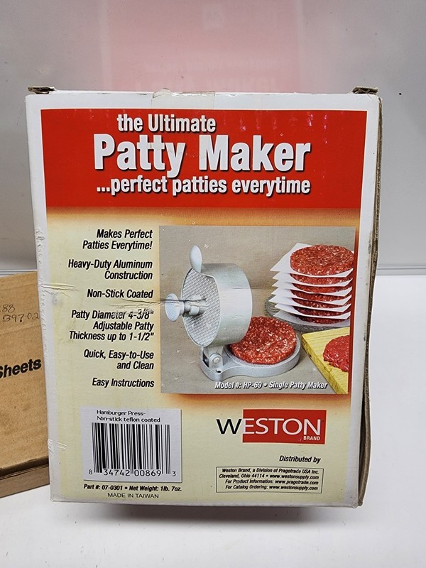 Weston The Ultimate Patty Maker With Parchment Paper Sheets gallery