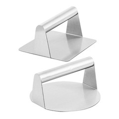 2 Pcs Meat Press Stainless Steel Burger Presser Metal Hamburger Patty Maker