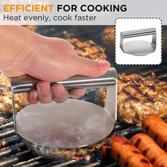 Stainless Steel Burger Press 5.51 Inch round Burger Smasher Heavy-Duty Smash