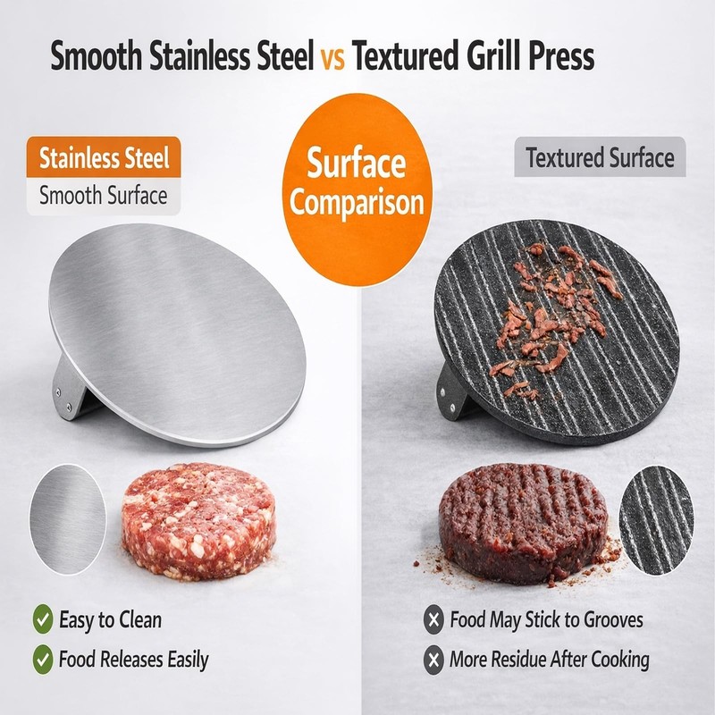 8.5"Extra Large Stainless Steel Burger Press 2.5 Lb Round Metal Smasher Bacon gallery
