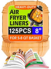 Air Fryer Liners Disposable,125Pcs 8Inch Airfryer with 8 inch, Yellow