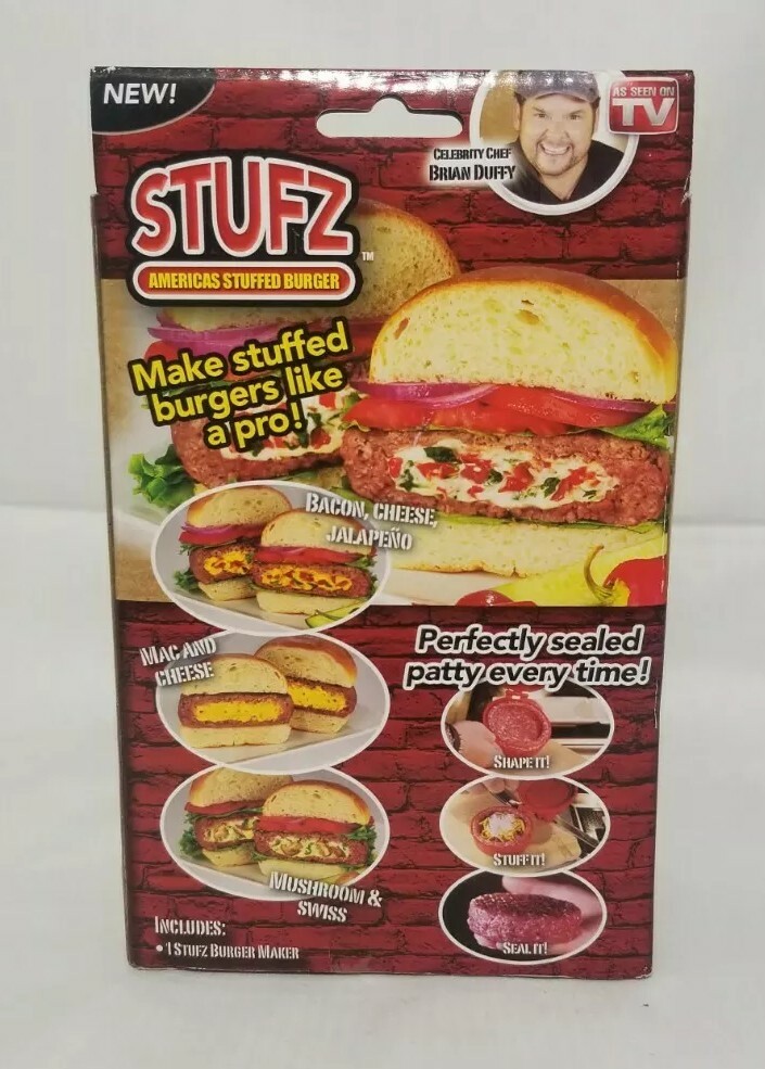 StufZ Burger Press As seen On TV, Make Stuffed Burgers Like a Pro-New Sealed Box gallery