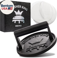 ™ – Premium Cast Iron Smash Burger Press Incl. 25 Pcs of Patty Paper, Burger Sma