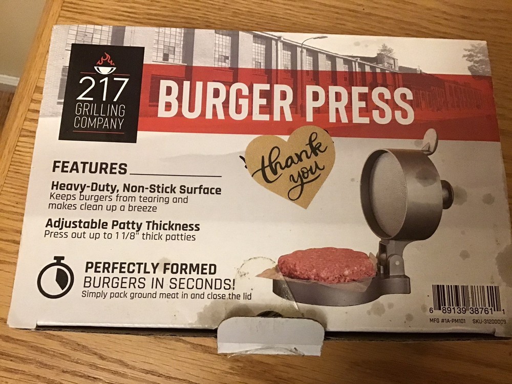 217 Grilling Company Burger Press Die Cast Aluminum Never Used