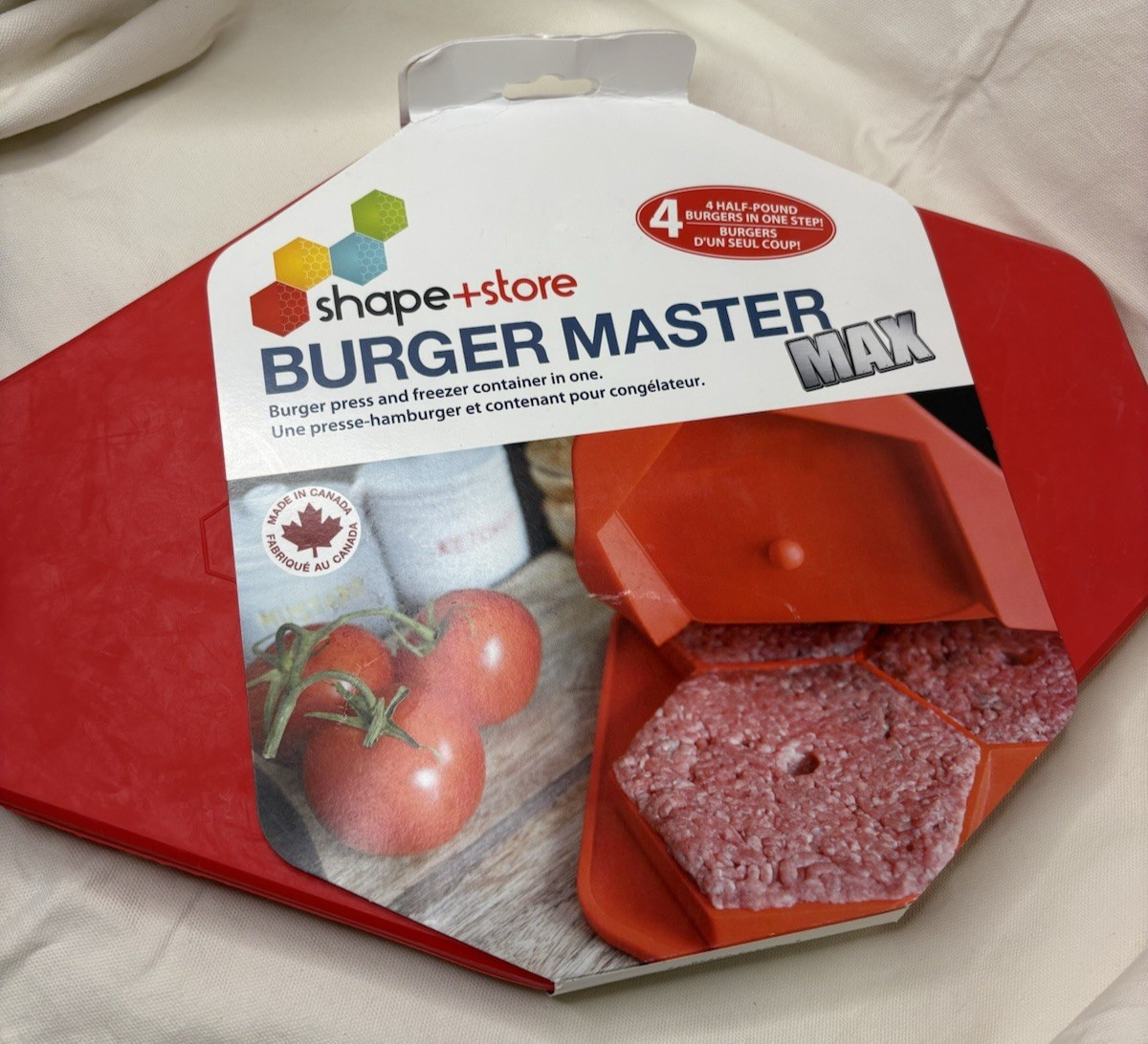 Shape + Store Burger Master Max Four Burger Press and Freezer Container in One gallery