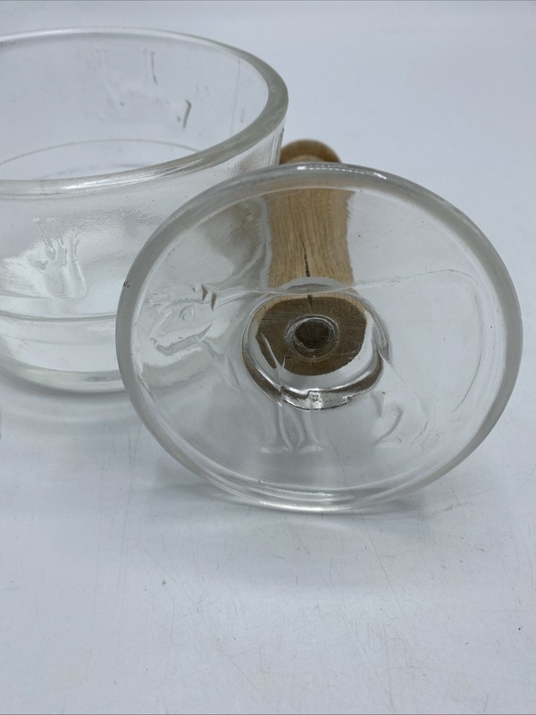 Vintage Glass And Wood Butter Press, Mold With Cow Stamp Grannycore Cottage core gallery