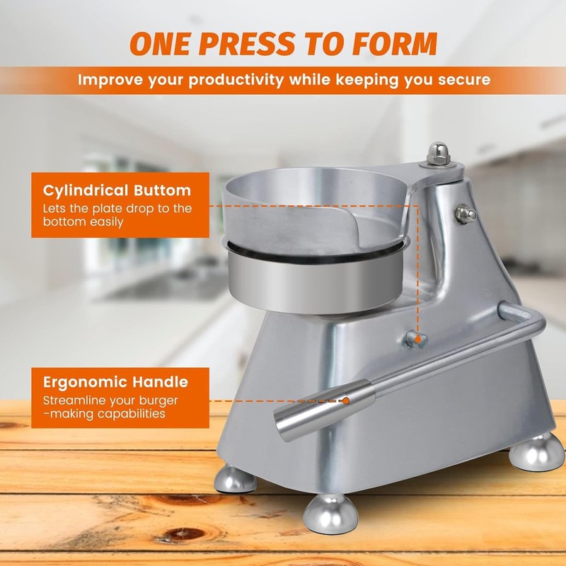 Commercial Hamburger Press Patty Maker Stainless Steel 3 Molds 1200 Pcs Papers gallery