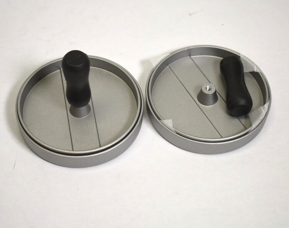 Hamburger Maker Meat Press Mold Stainless Steel Removable Handle Lot of 2